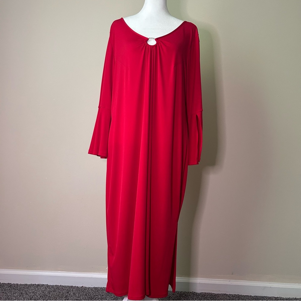 Glamour Red Long Sleeve Dress